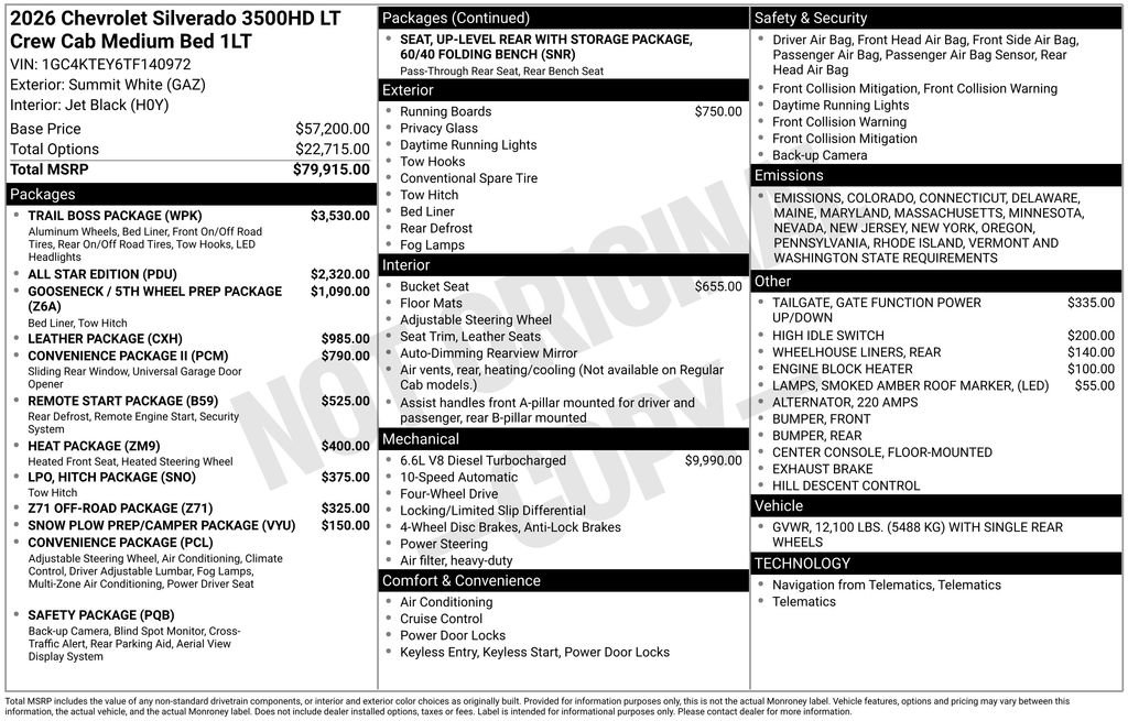 New 2026 Chevrolet Silverado 3500 LT w/ Trail Boss Package image 2