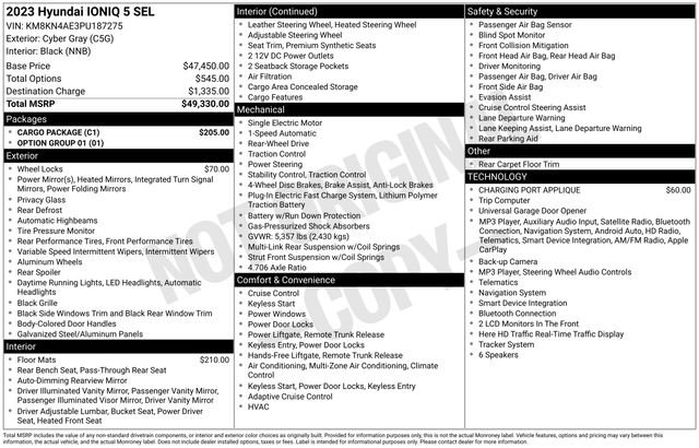 Used 2023 Hyundai Ioniq 5 SEL w/ Cargo Package RWD image 7