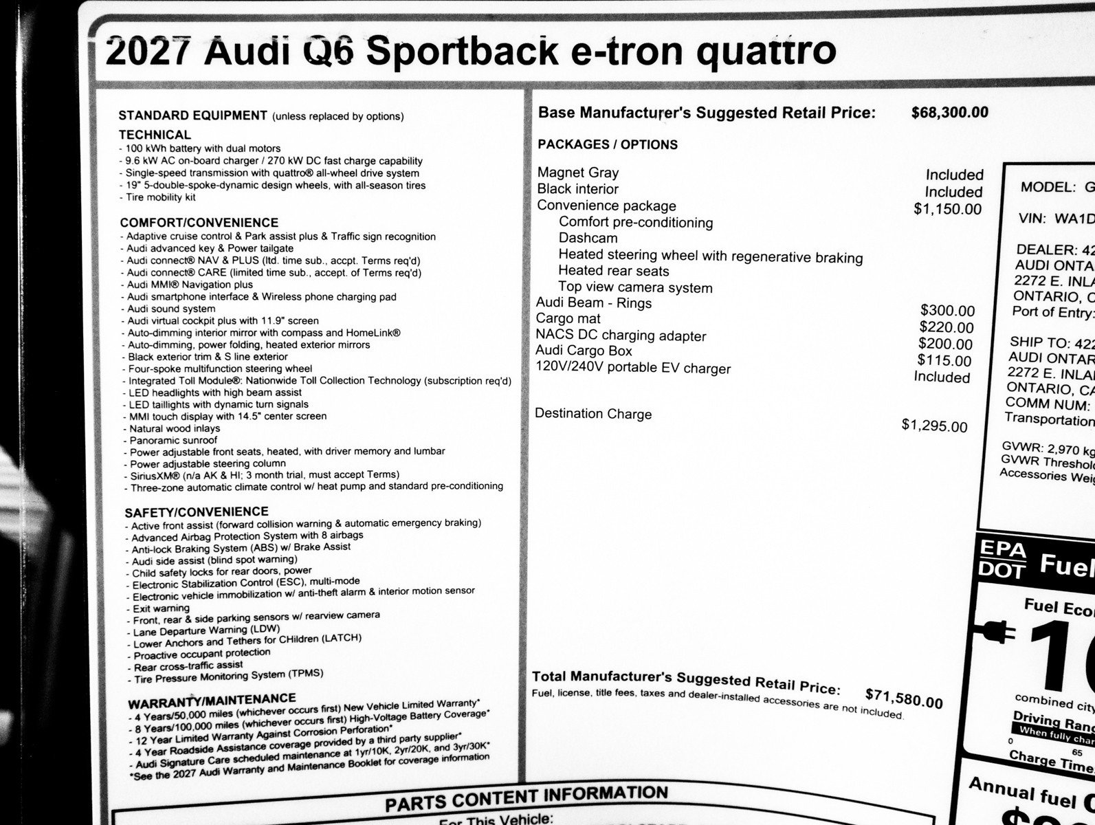 New 2027 Audi SQ6 e-tron Premium AWD/4WD image 30