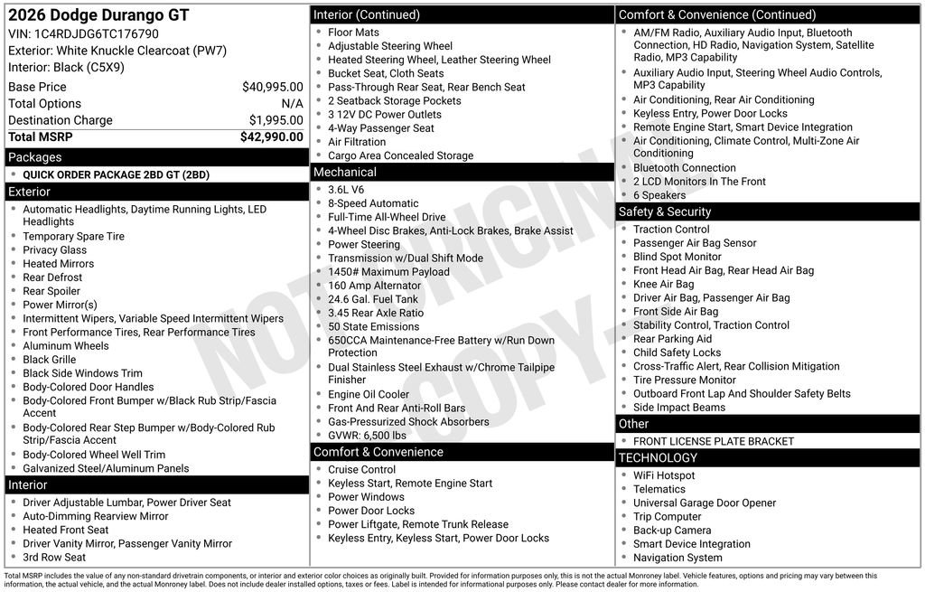 New 2026 Dodge Durango GT image 6