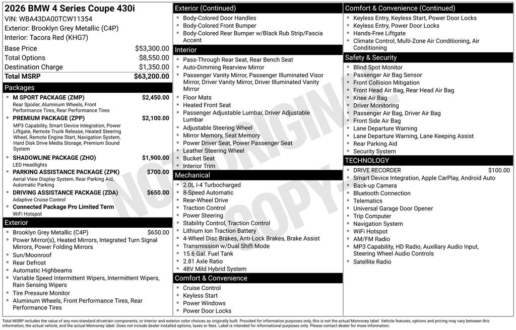 Used 2026 BMW 430i Coupe w/ M Sport Package RWD image 6