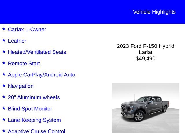 Certified 2023 Ford F150 Lariat w/ Equipment Group 502A High AWD/4WD image 2