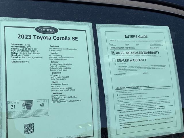 Certified 2023 Toyota Corolla SE FWD image 36