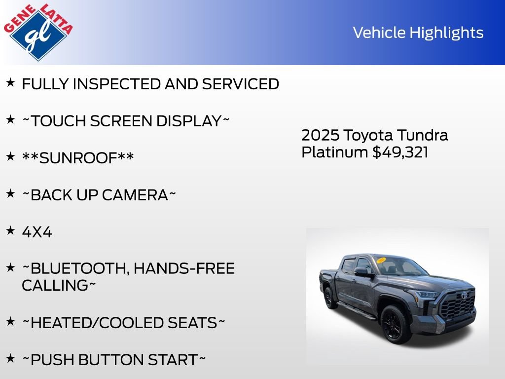 Used 2025 Toyota Tundra Platinum w/ TRD Off-Road Package AWD/4WD image 33
