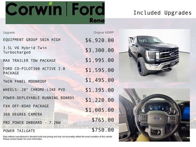 Used 2021 Ford F150 Lariat w/ Equipment Group 502A High AWD/4WD image 3