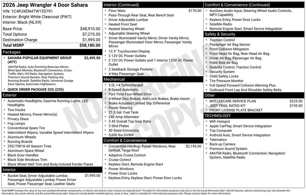 New 2026 Jeep Wrangler Unlimited Sahara AWD/4WD image 4