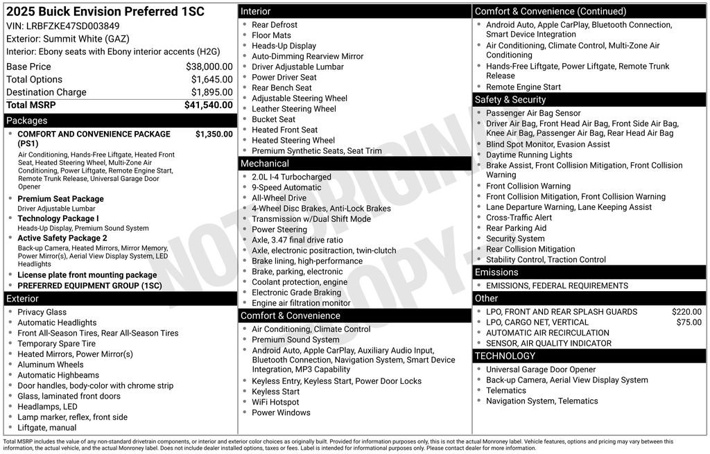 New 2025 Buick Envision Preferred image 4