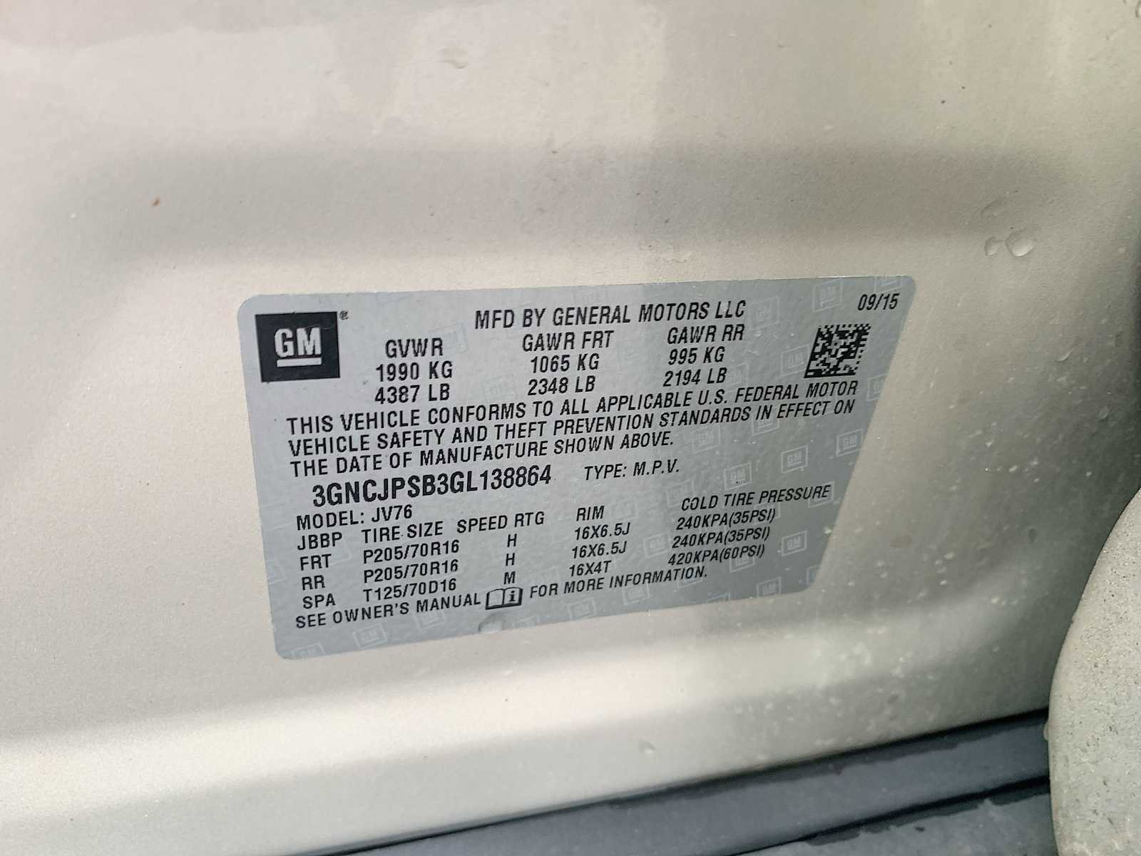 Certified 2016 Chevrolet Trax LT AWD/4WD image 30