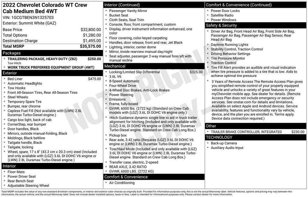 Used 2022 Chevrolet Colorado W/T AWD/4WD image 2