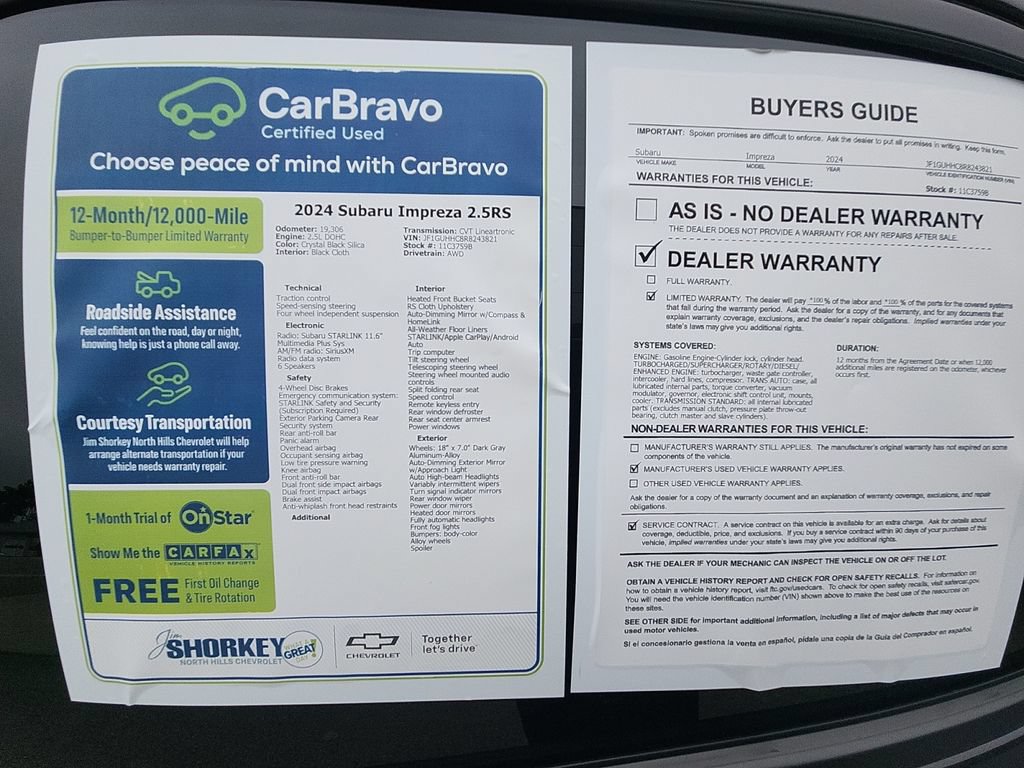 Used 2024 Subaru Impreza RS AWD/4WD image 32