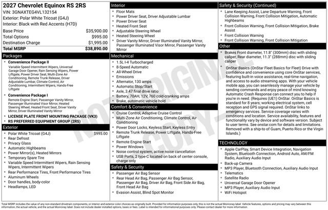 New 2027 Chevrolet Equinox RS AWD/4WD image 25
