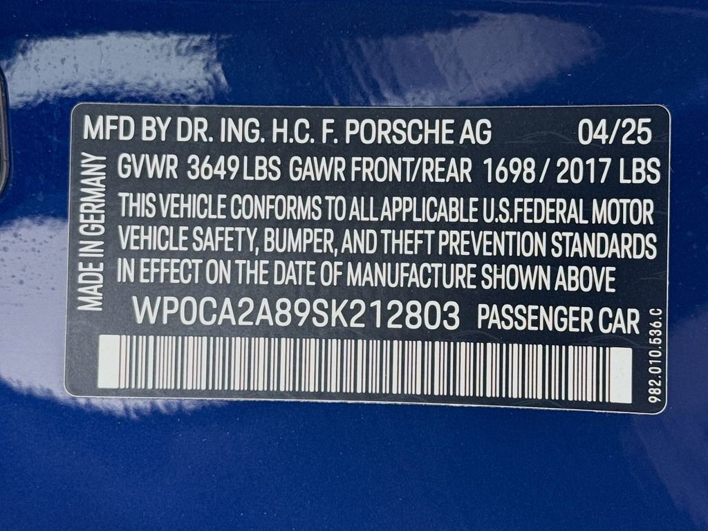 Certified 2025 Porsche 718 Boxster RWD image 33