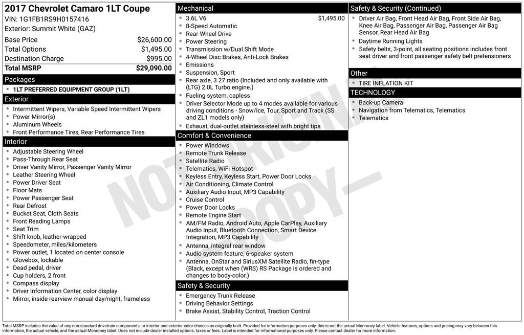 Used 2017 Chevrolet Camaro LT image 3