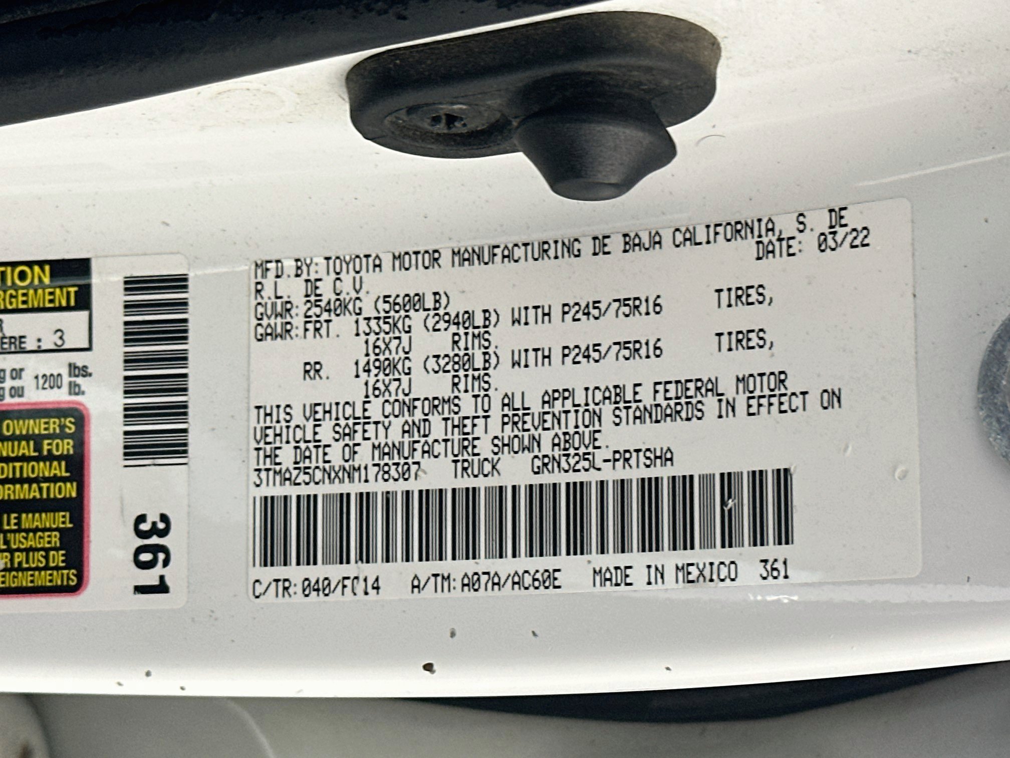 Used 2022 Toyota Tacoma SR5 w/ Technology Package RWD image 12