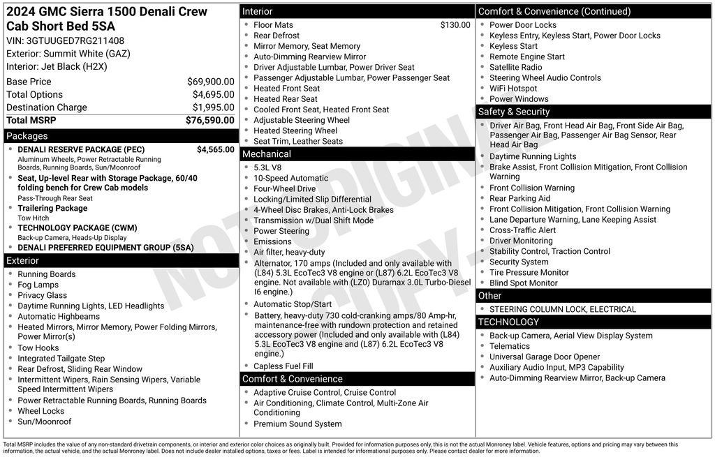 Used 2024 GMC Sierra 1500 Denali w/ Denali Reserve Package AWD/4WD image 2