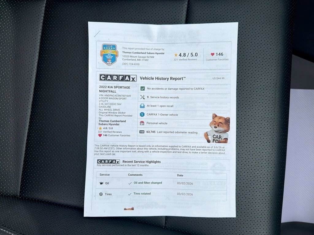 Used 2022 Kia Sportage Nightfall Edition w/ Nighfall AWD Premium Package image 43