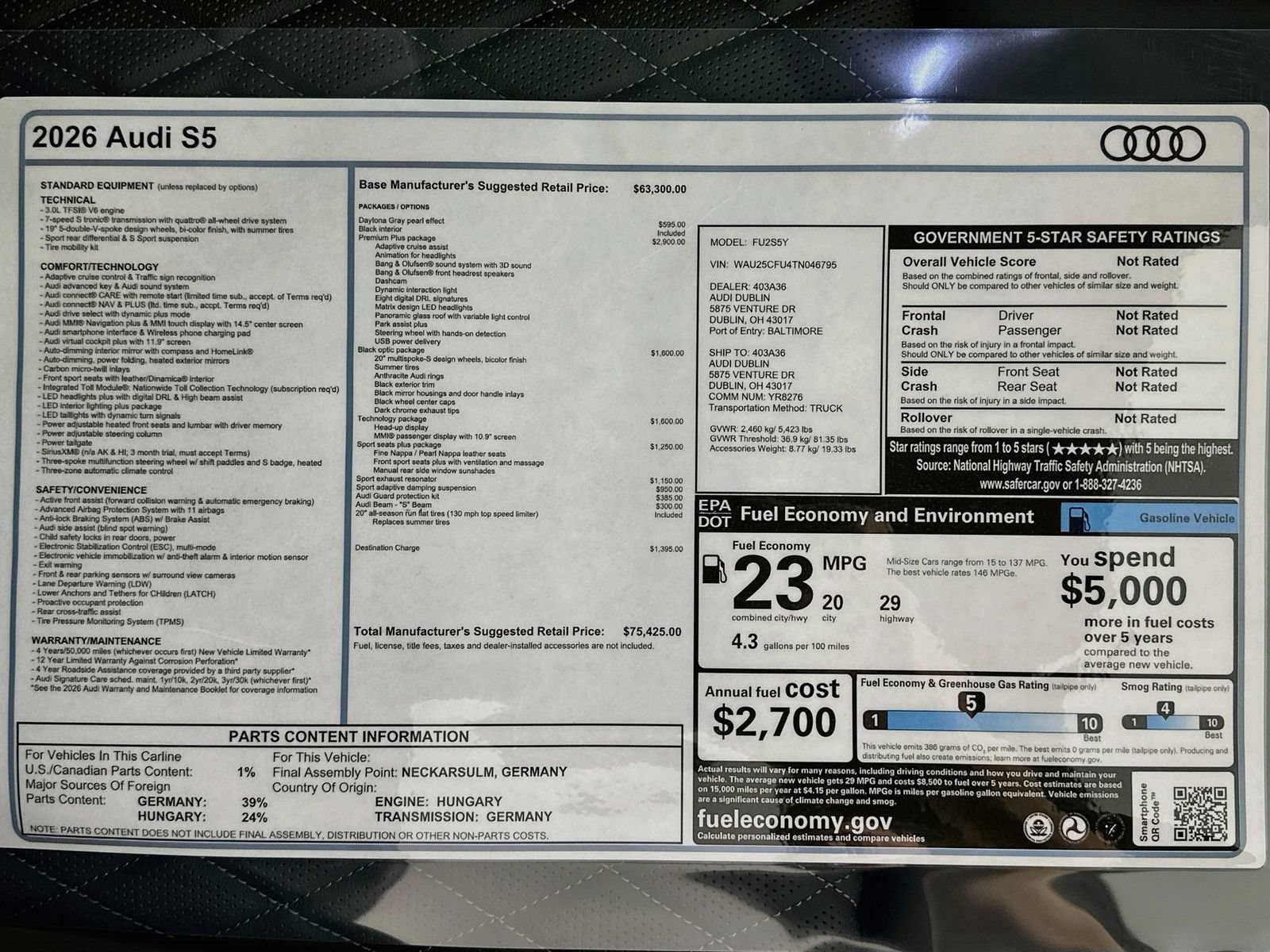 New 2026 Audi S5 Premium Plus AWD/4WD image 47