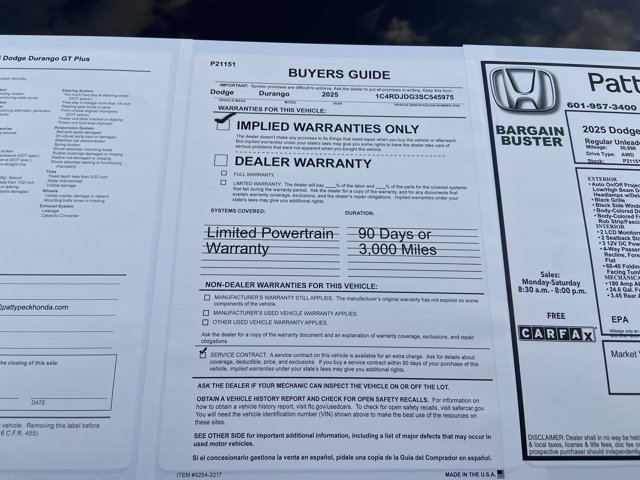 Used 2025 Dodge Durango GT AWD/4WD image 5