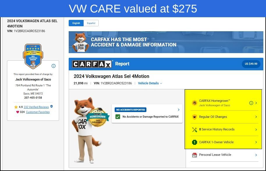 Used 2024 Volkswagen Atlas SEL AWD/4WD image 8