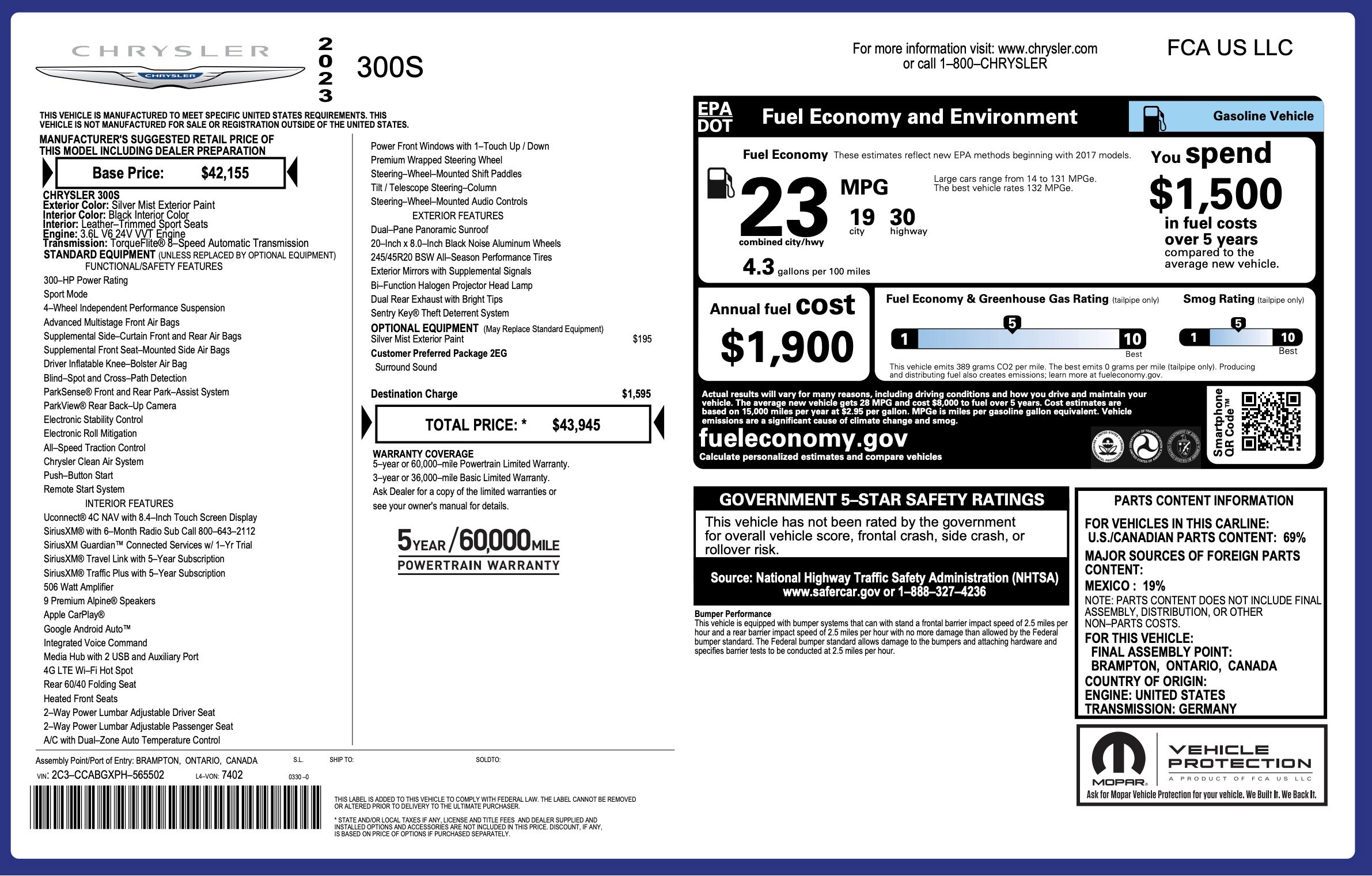 Used 2023 Chrysler 300 S image 3