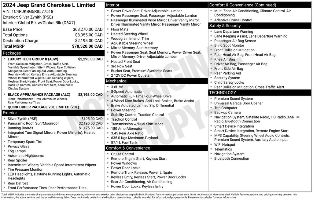 Used 2024 Jeep Grand Cherokee L Limited w/ Luxury Tech Group II AWD/4WD image 13