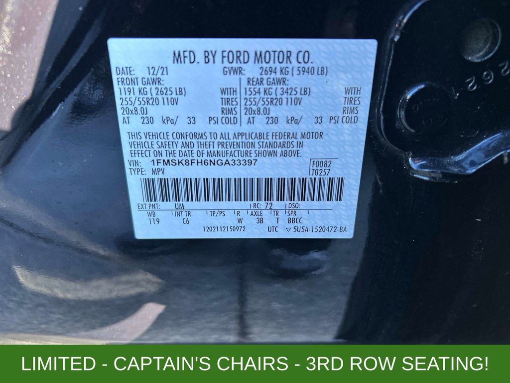 Used 2022 Ford Explorer Limited w/ Equipment Group 301A image 36