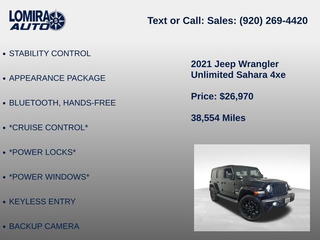 Used 2021 Jeep Wrangler Unlimited Sahara w/ Cold Weather Group AWD/4WD image 14