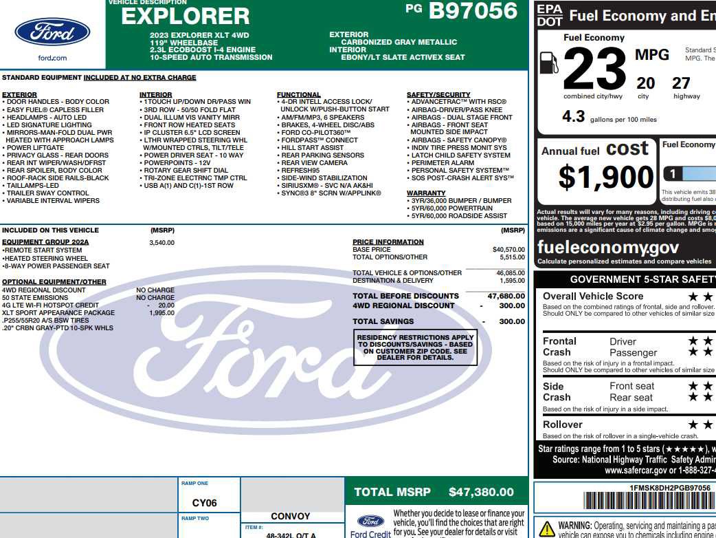 Used 2023 Ford Explorer XLT w/ Equipment Group 202A AWD/4WD image 2