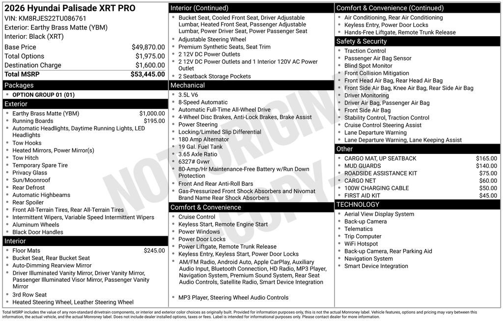 New 2026 Hyundai Palisade XRT Pro AWD/4WD image 16
