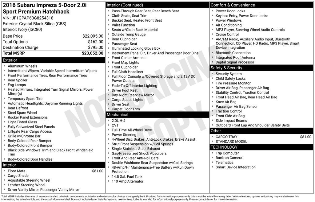 Used 2016 Subaru Impreza 2.0i Sport Premium image 35