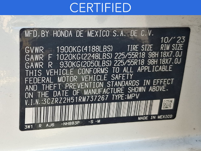 Certified 2024 Honda HR-V Sport image 27