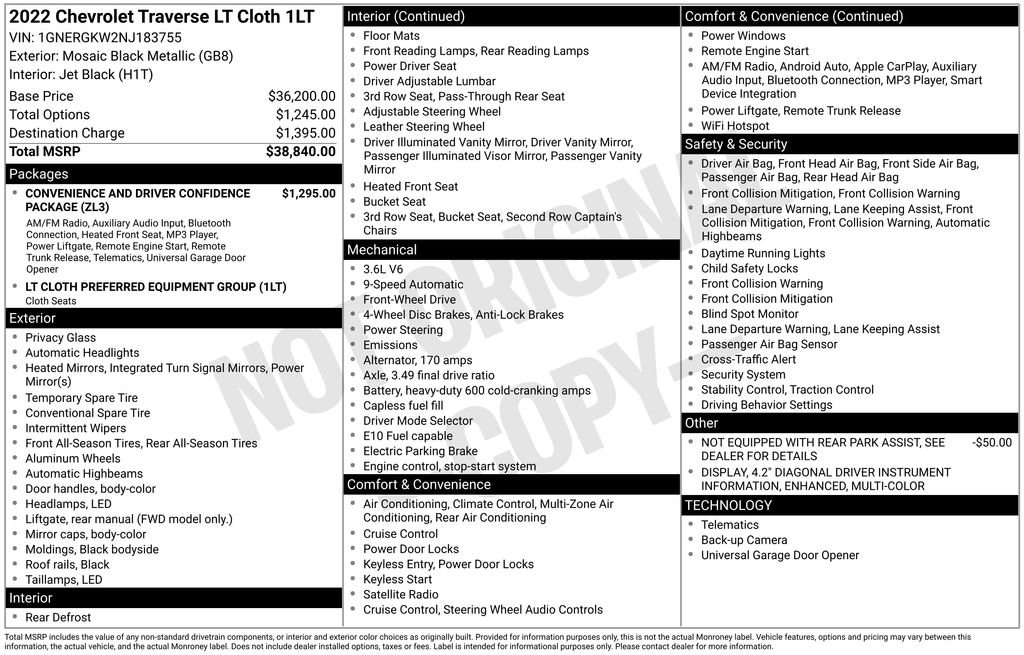 Used 2022 Chevrolet Traverse LT FWD image 6