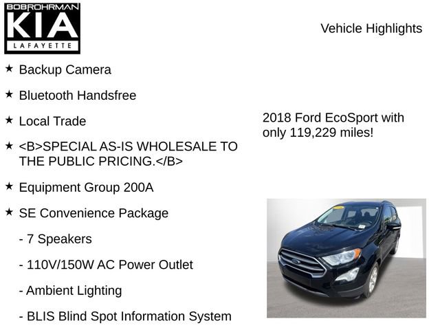 Used 2018 Ford EcoSport SE w/ SE Convenience Package FWD image 7