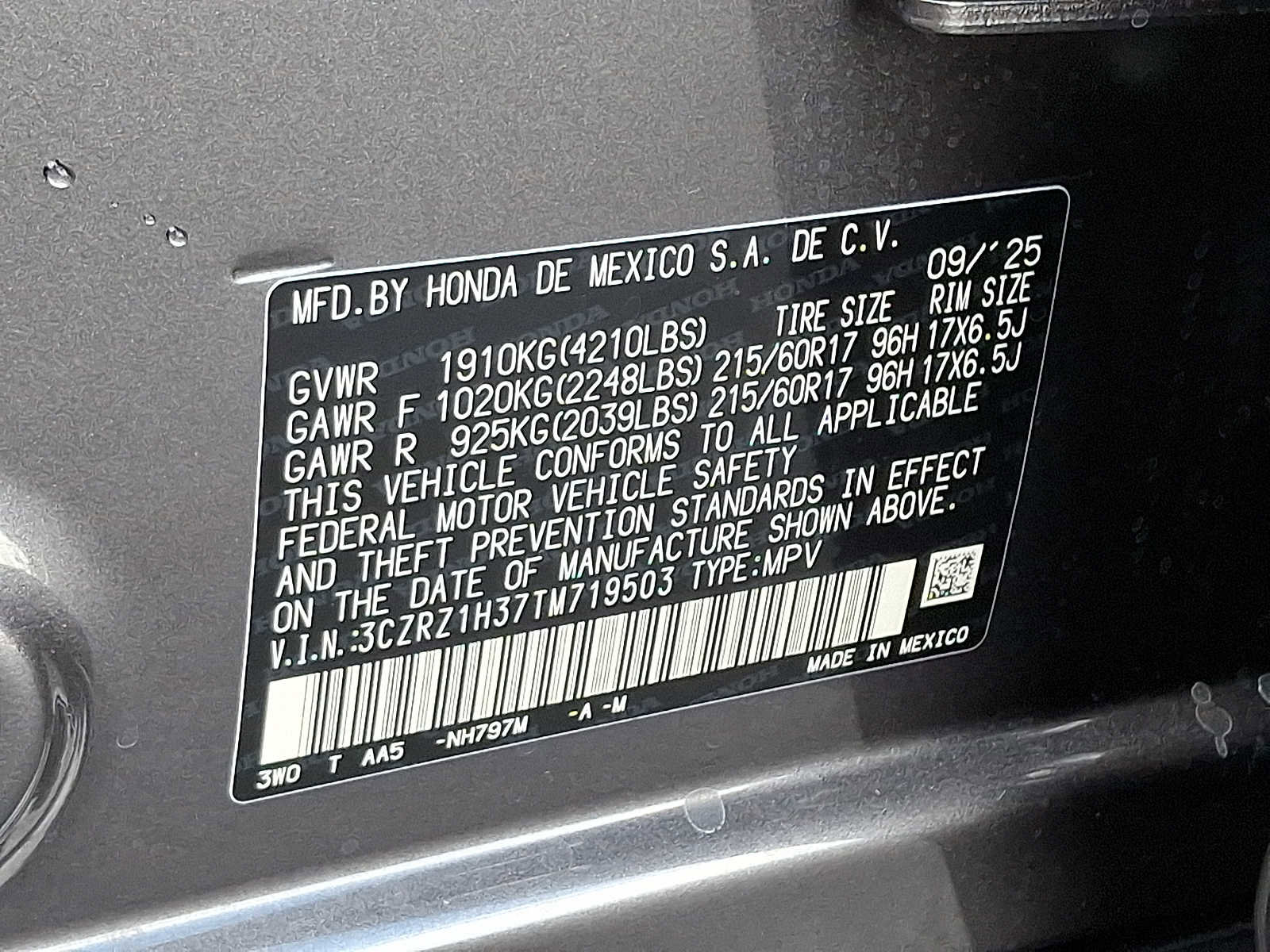 New 2026 Honda HR-V LX image 11