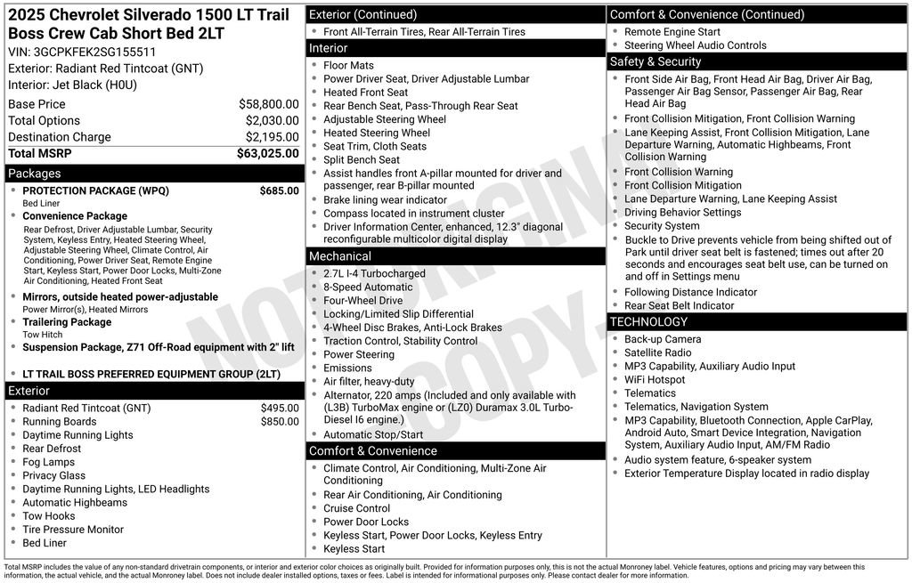 Certified 2025 Chevrolet Silverado 1500 LT Trail Boss w/ Protection Package AWD/4WD image 35
