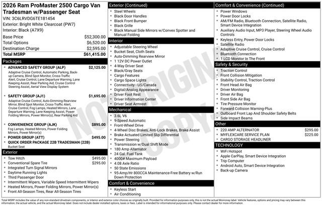 New 2026 RAM ProMaster 2500 w/ Advanced Safety Group FWD image 27