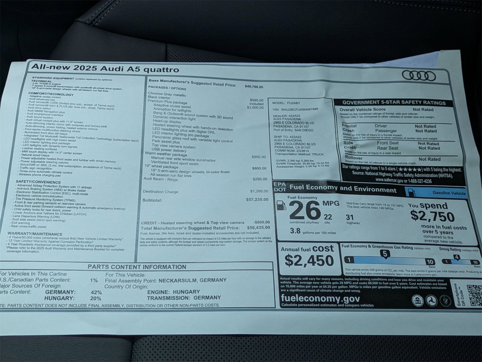 New 2025 Audi A5 2.0T Premium Plus image 18