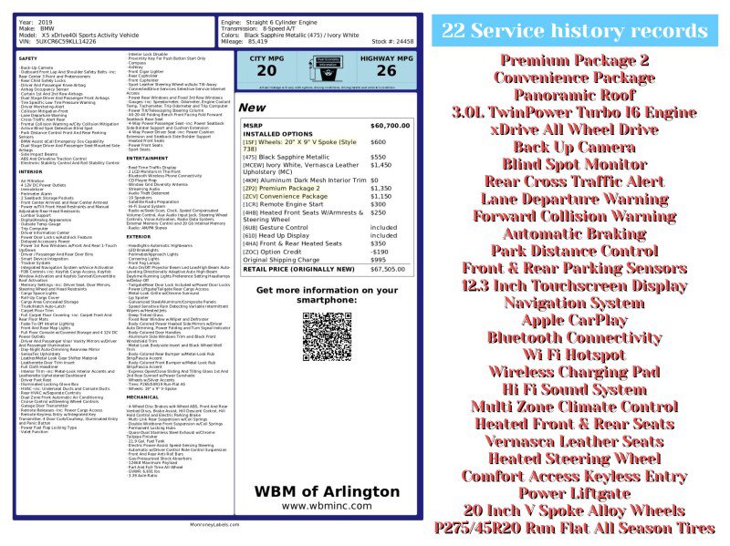 Used 2019 BMW X5 xDrive40i w/ Premium Package 2 image 2