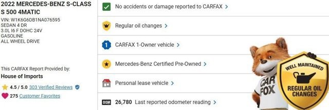 Certified 2022 Mercedes-Benz S 500 4MATIC image 3