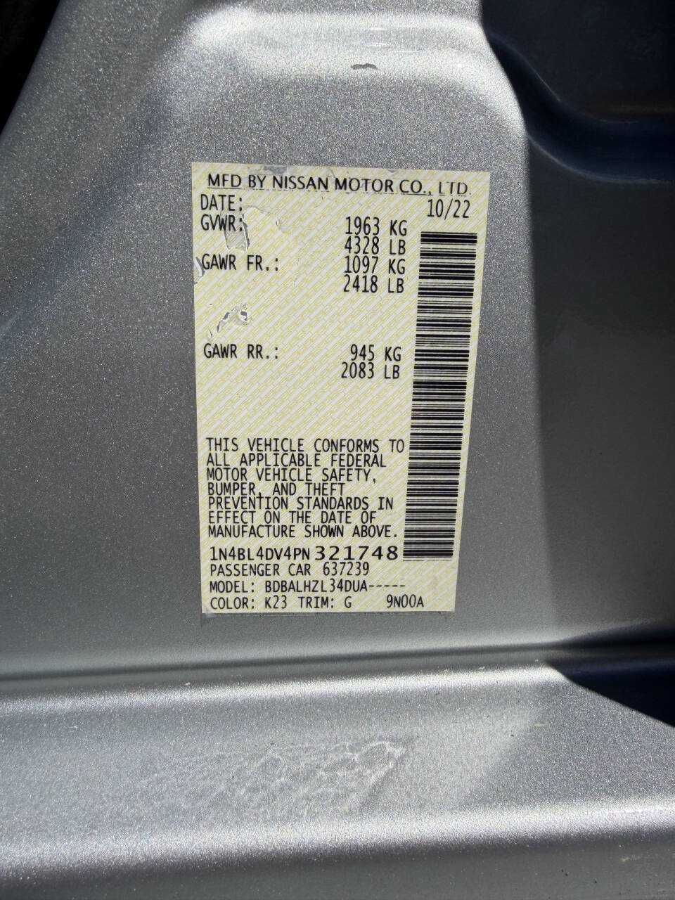 Used 2023 Nissan Altima 2.5 SV FWD image 19