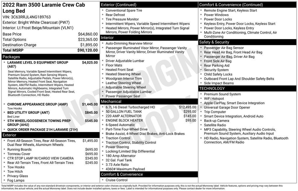 Certified 2022 RAM 3500 Laramie AWD/4WD image 51