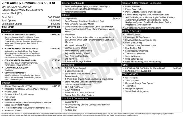 Used 2020 Audi Q7 3.0T Premium Plus w/ Premium Plus Package