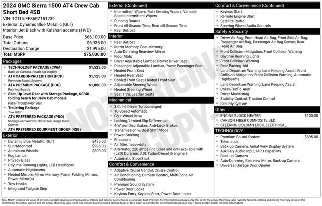 Used 2024 GMC Sierra 1500 AT4 w/ Technology Package AWD/4WD image 58