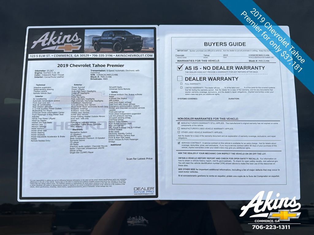 Certified 2019 Chevrolet Tahoe Premier image 13