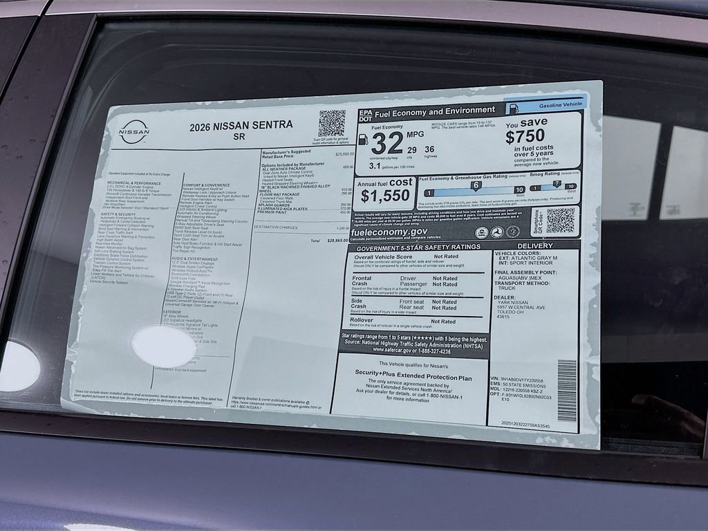 New 2026 Nissan Sentra SR w/ SR All Weather Package image 13