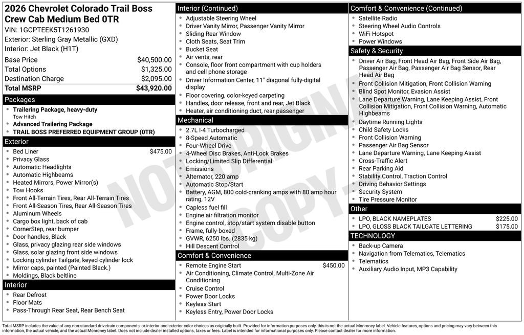 New 2026 Chevrolet Colorado Trail Boss AWD/4WD image 26