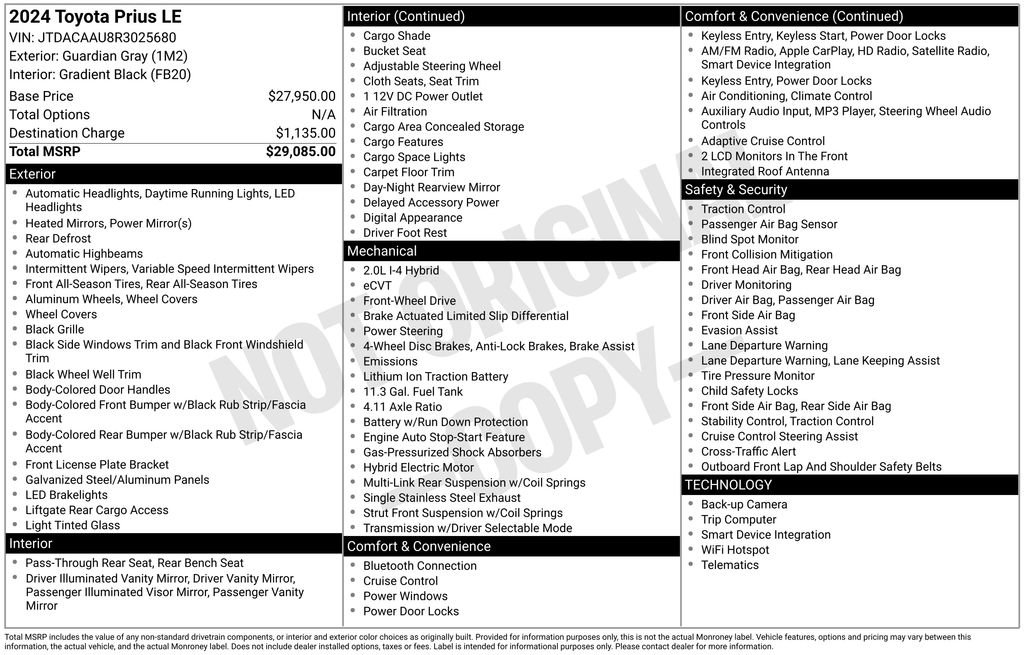 Used 2024 Toyota Prius LE image 17