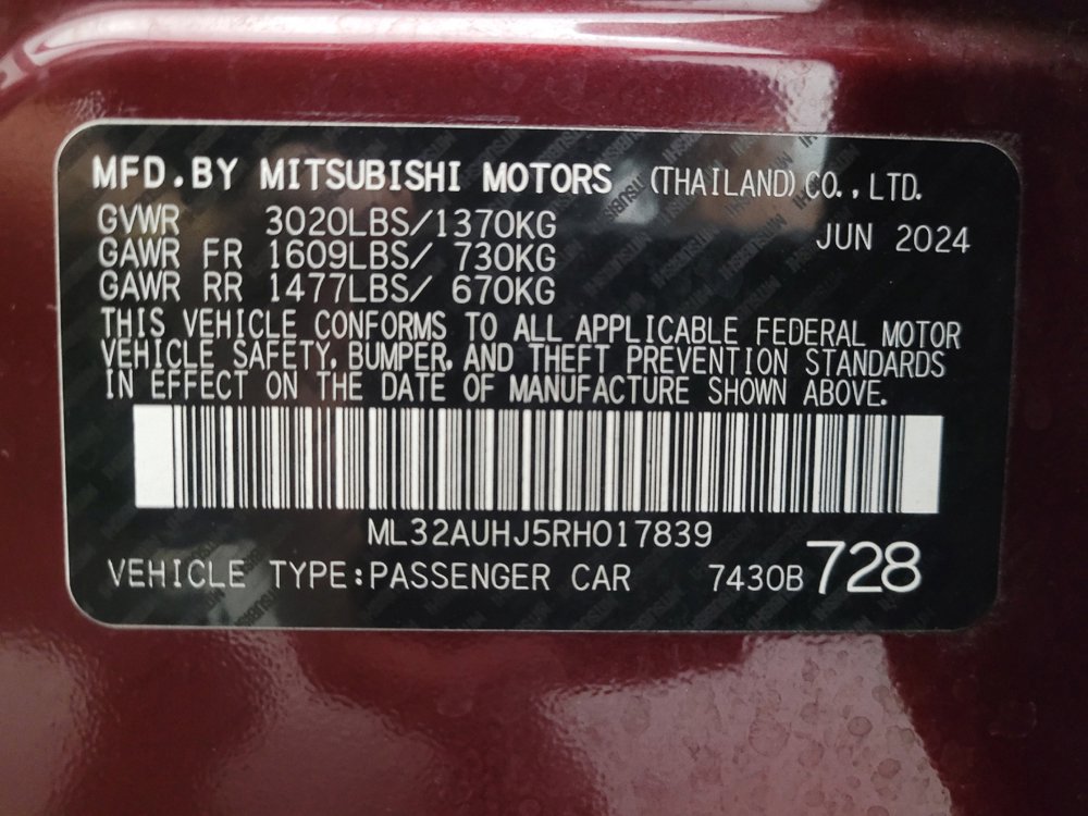 Used 2024 Mitsubishi Mirage ES FWD image 33