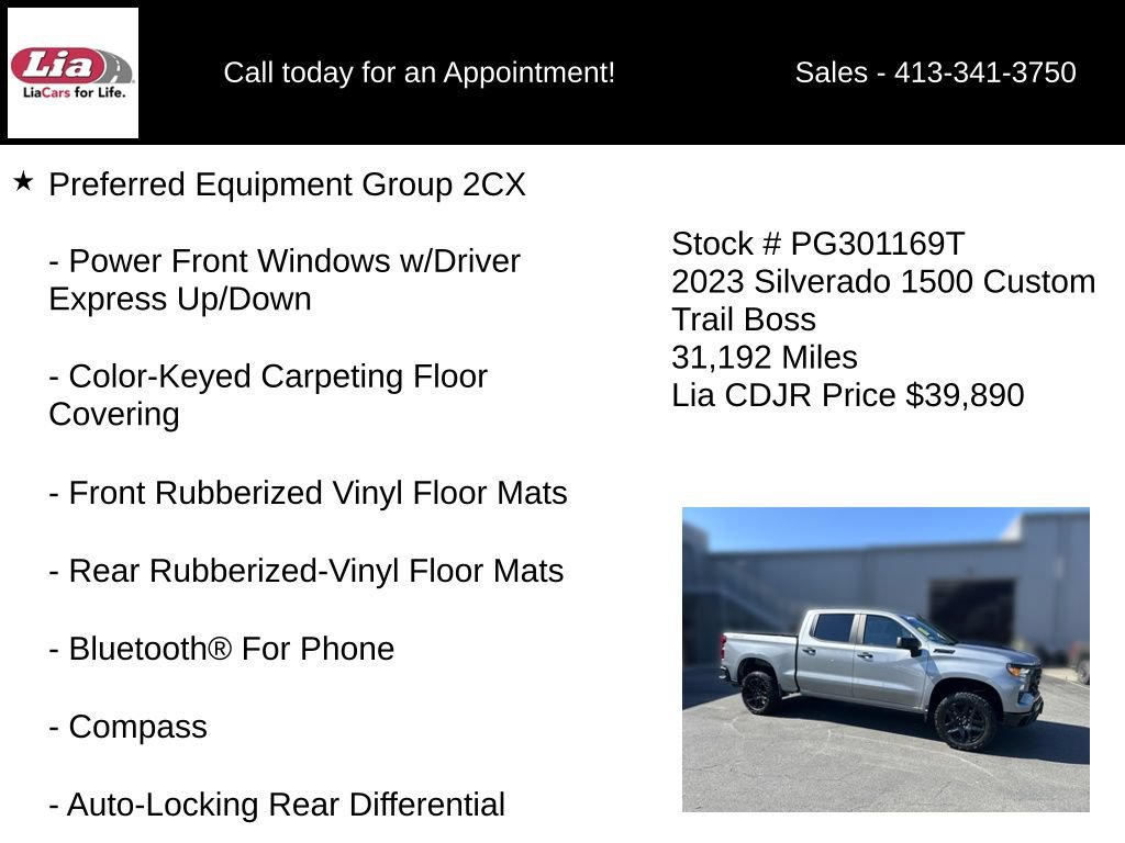 Used 2023 Chevrolet Silverado 1500 Custom Trail Boss w/ LPO, Dark Essentials Package AWD/4WD image 11