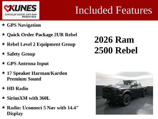 New 2026 RAM 2500 Rebel w/ Rebel Level 2 Equipment Group AWD/4WD image 3